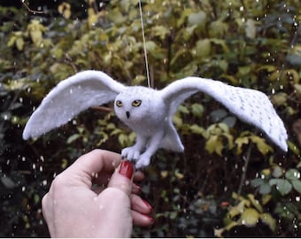 PDF FILES Needle Felt Pattern - Snowy Owl In Flight - Instant Download - The Wishing Shed