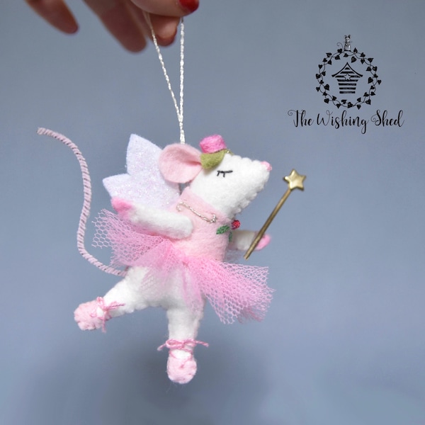 PDF FILES - Ballerina Fairy - Princess - Felt Sewing Pattern - Mouse Ornament  - Bauble -  Christmas decorations
