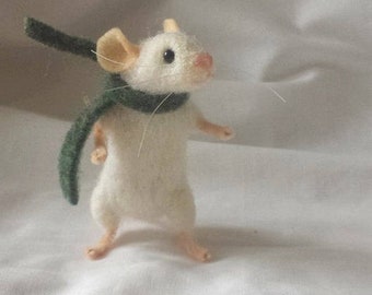 PDF PATTERN FILES Little white mouse Needle Felt animal no sew - intermediate - The Wishing Shed