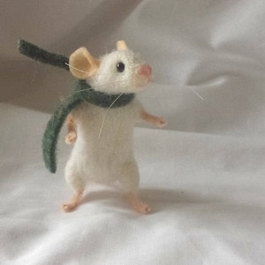 PDF PATTERN FILES Little white mouse Needle Felt animal no sew - intermediate - The Wishing Shed