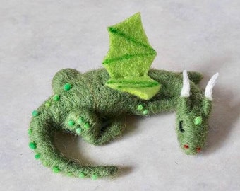 Needle Felt Sleeping Dragon kit - beginner/ intermediate - The Wishing Shed - Decoration / Ornament Gift