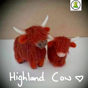 Highland Cow  - PDF pattern - Instant download - needle felting - The Wishing Shed