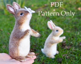 PDF FILES Needle Felt Rabbit Pattern - Lifelike Baby Bunny - Instant Download - Intermediate - The Wishing Shed