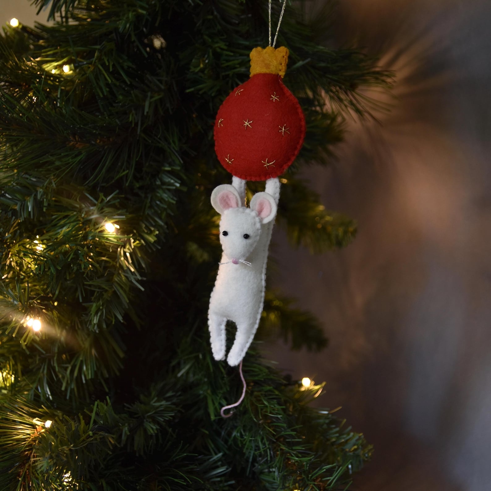 PDF FILES - Mouse Hanging From Bauble - Felt Sewing Pattern - Mice Tree ...