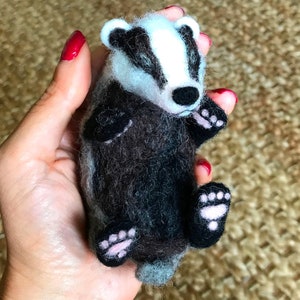 PDF FILES pattern Realistic Sleeping Baby Badger - Needle Felting Instant Download - beginner / intermediate - The Wishing Shed craft
