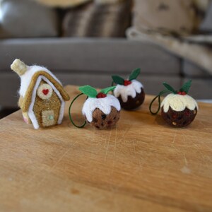 Needle Felted Miniature Gingerbread House One Of A Kind Christmas Ornament Handmade Art image 3