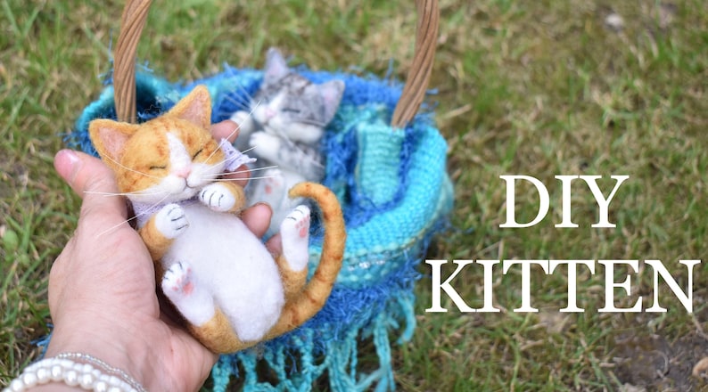 PDF FILES pattern Realistic Sleeping Kitten Instant Download Cat beginner/ intermediate The Wishing Shed Craft image 1