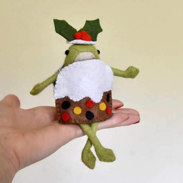 PDF FILES - Miniature Christmas Pudding Costume -  Frog Doll Outfit - Clothes - Sewing Pattern - Instant Download