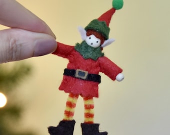 PDF PATTERN FILES Tiny Elf - Felt Sewing Pattern - Christmas Decoration - The Wishing Shed