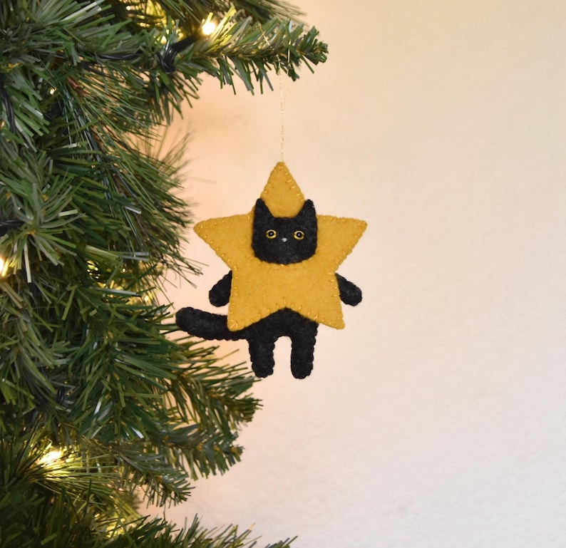 PDF FILES - Star Cat - Felt Ornament - Kitten Sewing Pattern - Instant ...