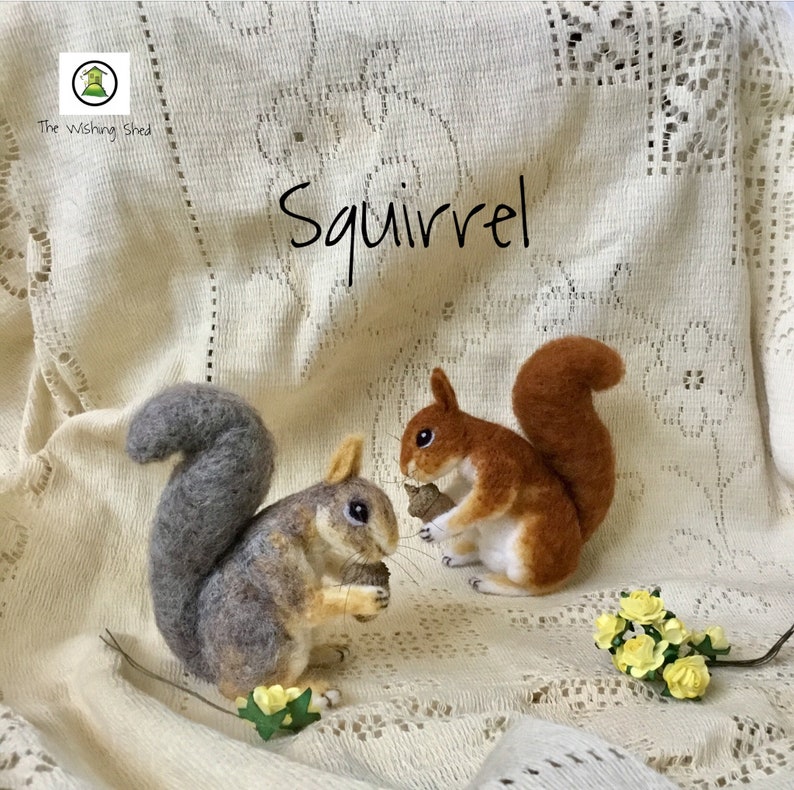 PDF FILES Realistic Needle Felting pattern Sweet Squirrel Instant Download beginner/ intermediate The Wishing Shed craft image 1