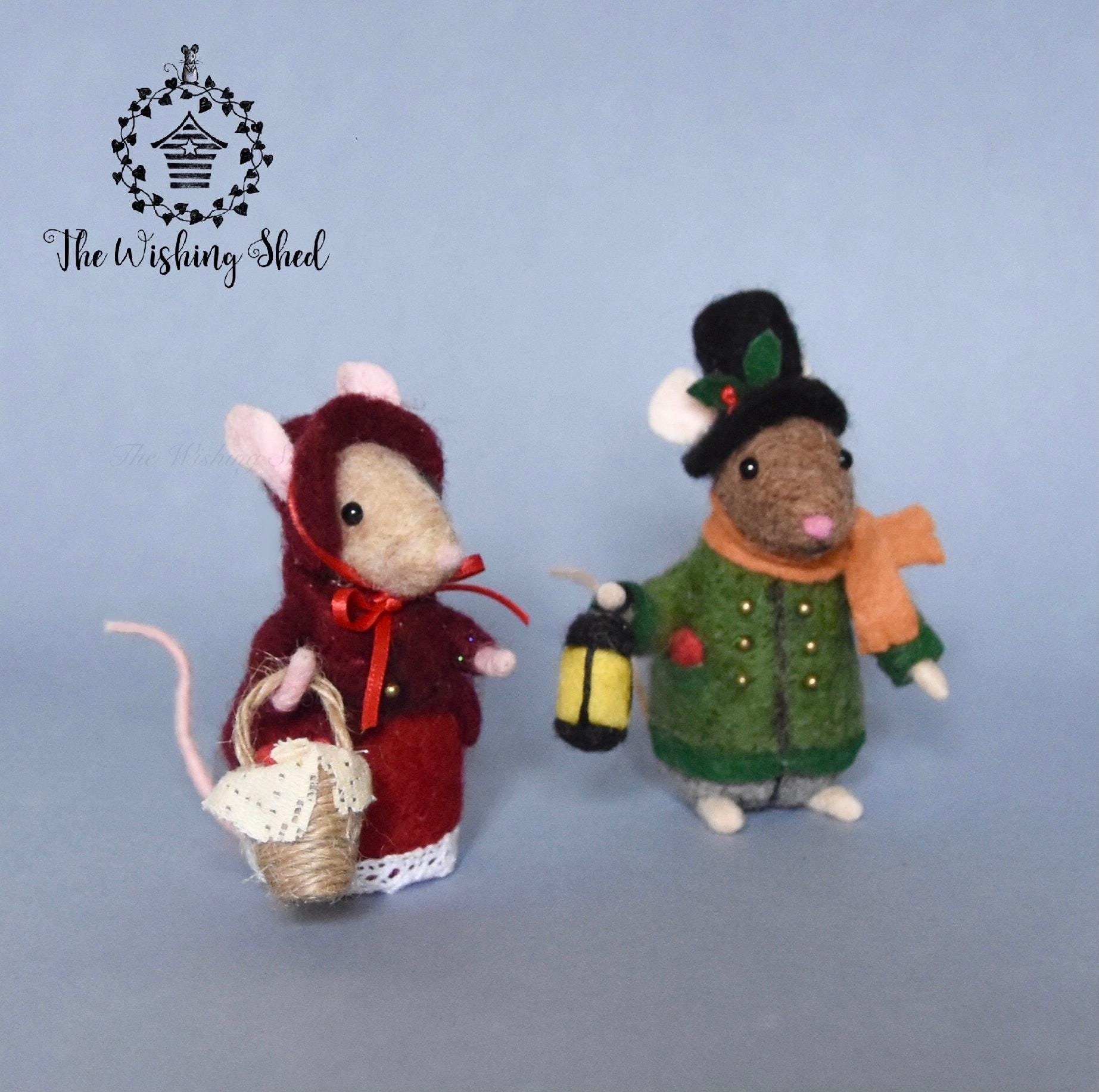 PDF FILES Needle Felt Pattern - Victorian Christmas Mice - The Wishing Shed