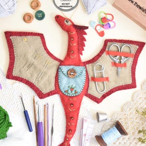 PDF FILES - Dracosa The Dragon Shaped Sewing Case - Crochet Hook Holder Pattern