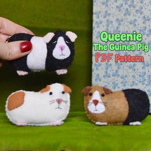 ARCHIVOS PDF - Queenie La Conejilla de Indias - Instrucciones del patrón de costura - peluche - The Wishing Shed