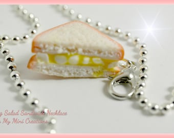 Egg Salad Sandwich Necklace, Miniature Food, Miniature Food Jewelry, Food Jewelry