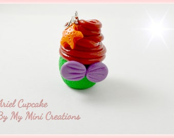 Disney Inspired Ariel Cupcake Charm , Miniature food jewelry,  Miniature food,