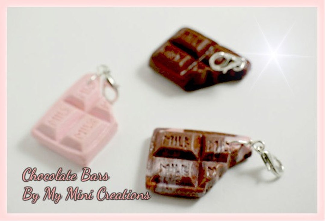 Chocolate Bar Charm Set Polymer Clay Miniature Food Etsy