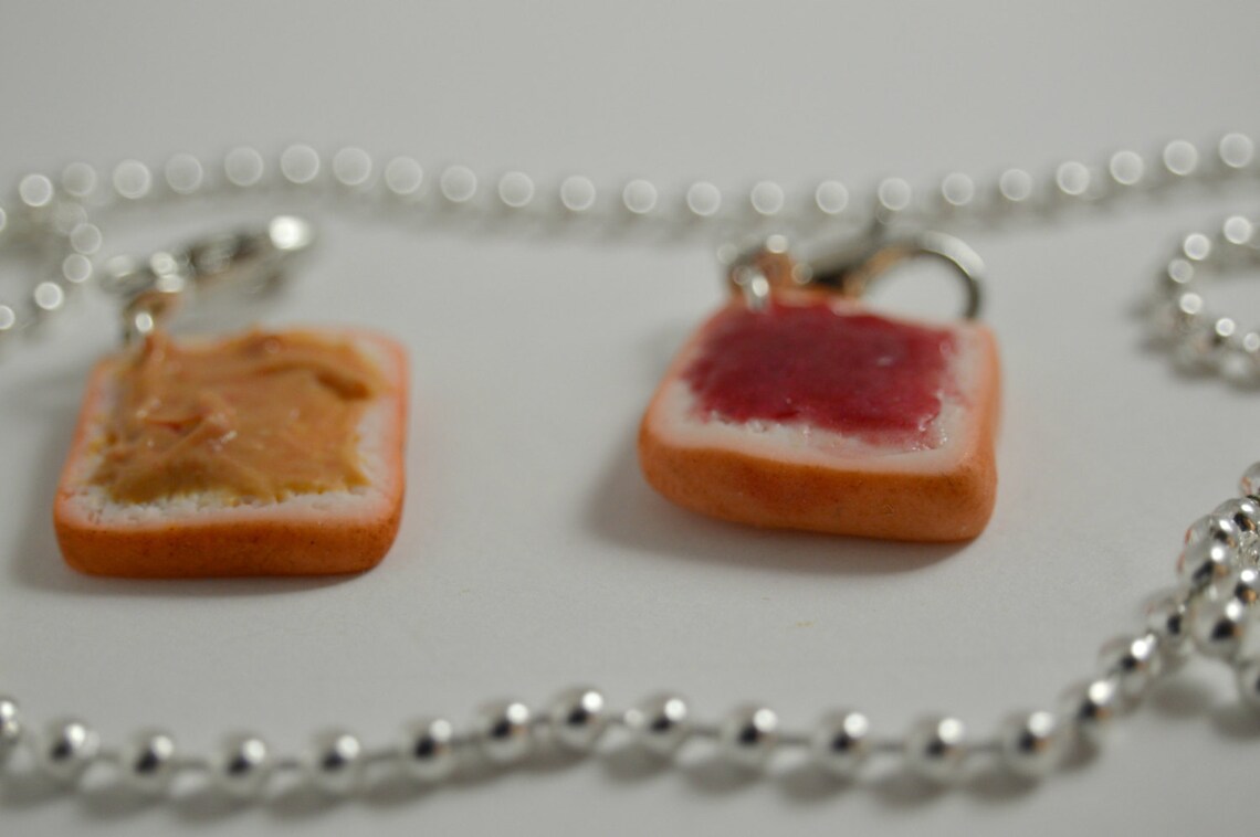 Peanut Butter & Jelly Best Friend Necklaces Miniature Food Etsy