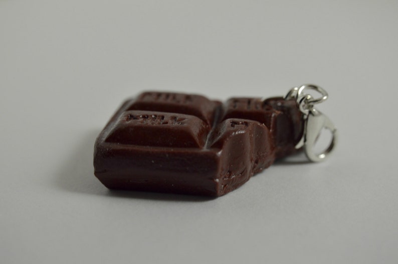 Milk Chocolate Bar Charm, Polymer Clay, Miniature Food, Miniature Food