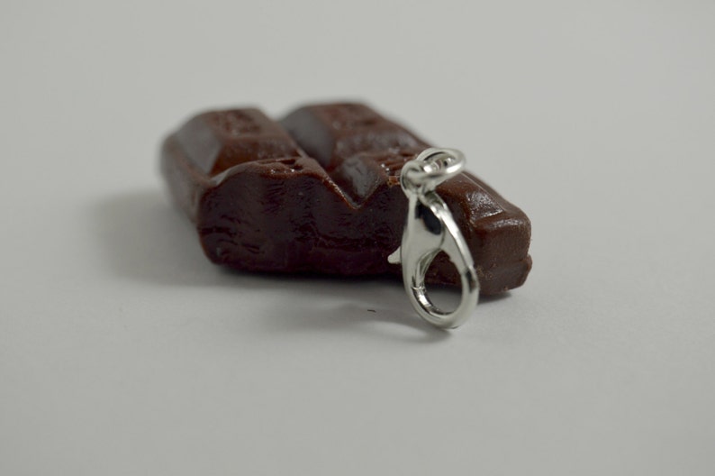 Milk Chocolate Bar Charm, Polymer Clay, Miniature Food, Miniature Food