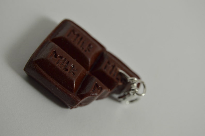Milk Chocolate Bar Charm, Polymer Clay, Miniature Food, Miniature Food
