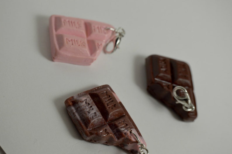 Chocolate Bar Charm Set Polymer Clay Miniature Food Etsy