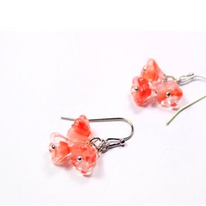 pink dangles earrings 925 silver hook mini rose marble earrings teacher gifts summer peach jewelry for daughter gifts for grandma 1 Peach Clear Mix
