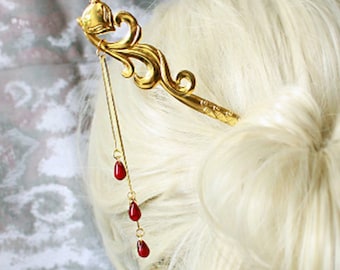 Animal Jewelry for Hair Stick Pin - Gold Hair Jewelry Gift for Girlfriend - Hair Pick Unique Daughter Birthday Gifts - Festival Accessories