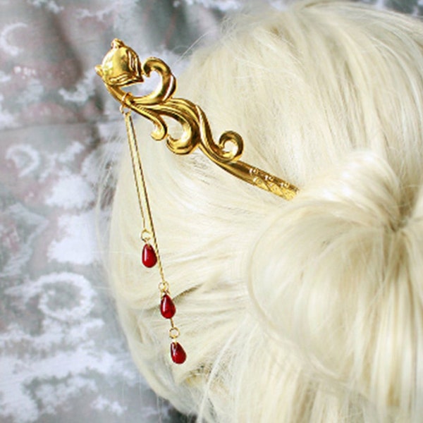 Animal Jewelry for Hair Stick Pin - Gold Hair Jewelry Gift for Girlfriend - Hair Pick Unique Daughter Birthday Gifts - Festival Accessories