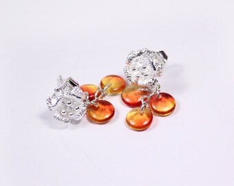 Orange Studs Everyday Jewelry Trends - Cute Red Stud Earrings - Small Bead Studs - Drop Studs Child Earrings anti-allergenic Christmas gift