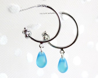 Frosted Bright Blue Jewelry Knot Silver Stud Earrings Modern Jewelry  Present Friend Gift - Fashion Ear Art Funky Earrings Hoops Teardrop 21