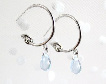 Light Blue Jewelry Knot Silver Stud Earrings Modern Jewelry Present Friend Gift - Fashion Ear Art Funky Earrings Hoops Teardrop Drop Stud 17