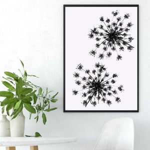 A3 Instant Télécharger Noir et Blanc Botanical Prints Living Room Wall Abstract 5x7 Digital Download Printable Modern Home Art 11x14 6x8 image 2