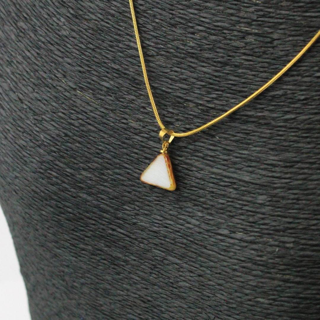 Triangular Pendants White Gold Pendants - Triangular Geometric Necklaces for Women ...
