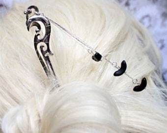 Hair pick silver bird accessories animal Jewelry for Hair - White Angel wing Hair jewelry for girlfriend gifts - daughter birthday gifts