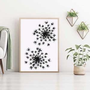 A3 Instant Télécharger Noir et Blanc Botanical Prints Living Room Wall Abstract 5x7 Digital Download Printable Modern Home Art 11x14 6x8 image 4