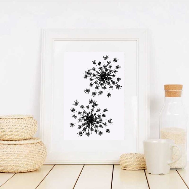 A3 Instant Télécharger Noir et Blanc Botanical Prints Living Room Wall Abstract 5x7 Digital Download Printable Modern Home Art 11x14 6x8 image 7