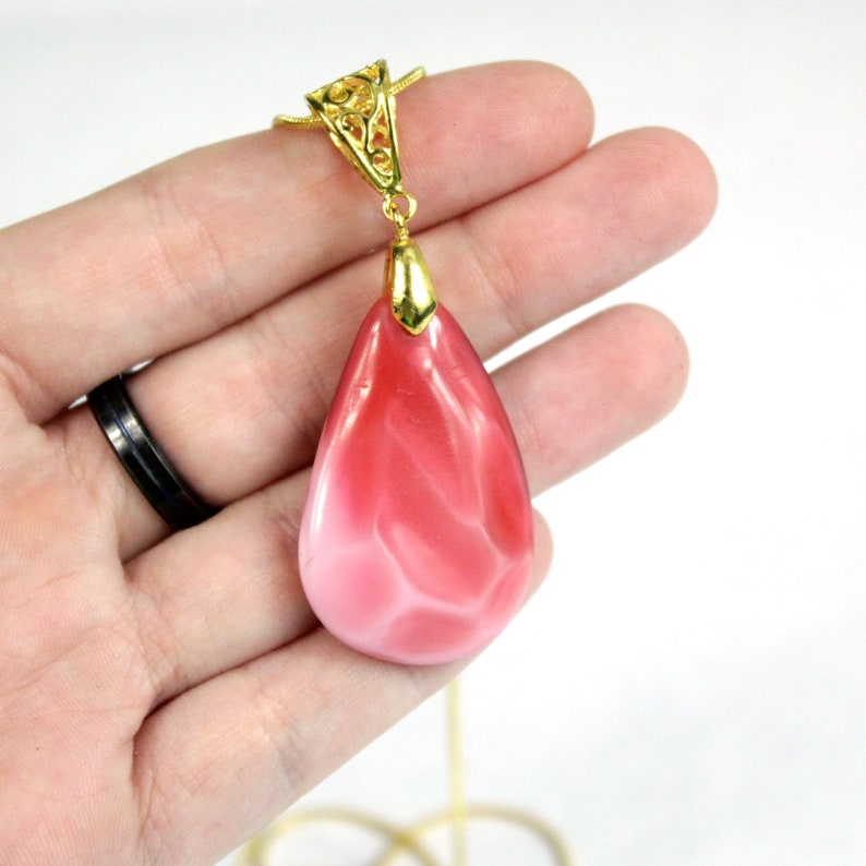Big Drop Necklaces Colorful Jewelry Copper Teardrop Necklace Mosaic Jewelry Multicolor Necklaces Original Pink Jewelry Gifts for Sister