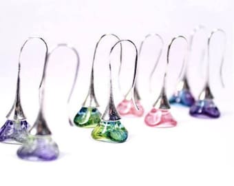 Everyday Earrings Silver - Blue Earrings Green Jewelry For Women Gift Christmas - Small Flower Purple Minimal Earrings 18 Birthday Gifts