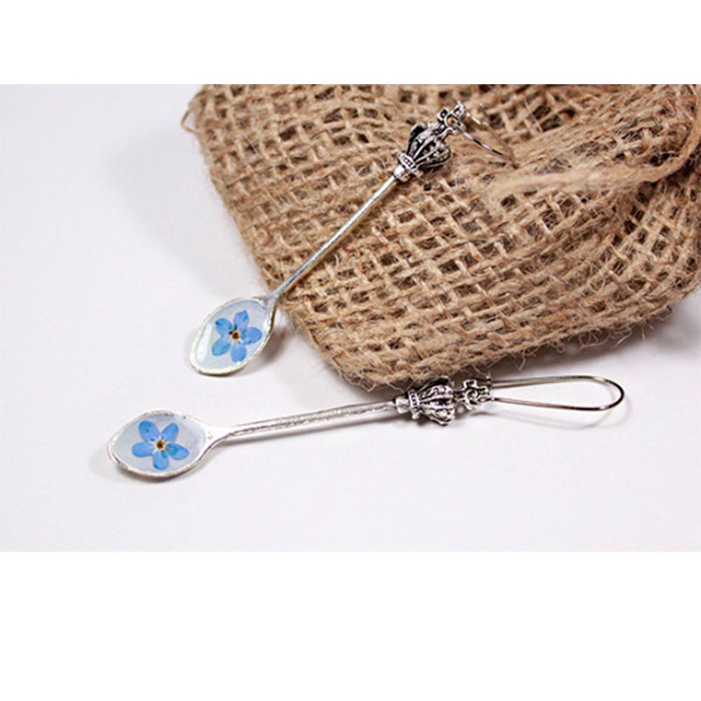 unusual dangle earrings blue jewelry silver blue earrings Etsy