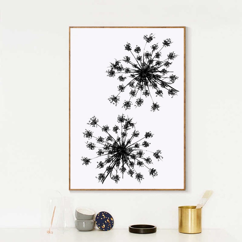 A3 Instant Télécharger Noir et Blanc Botanical Prints Living Room Wall Abstract 5x7 Digital Download Printable Modern Home Art 11x14 6x8 image 5