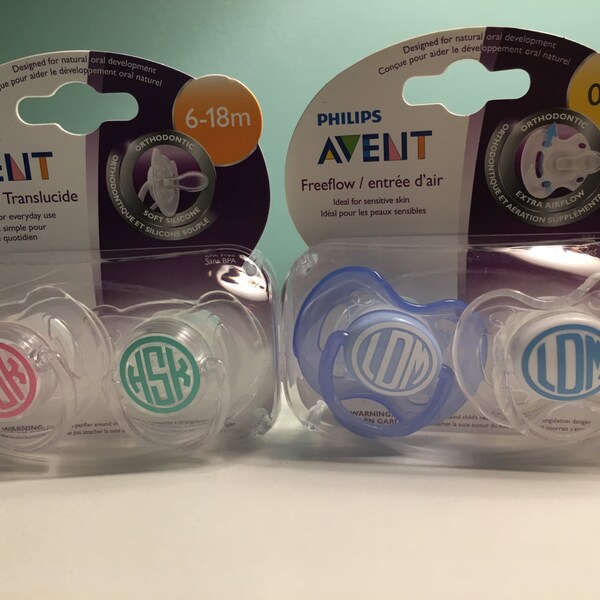 Monogrammed pacifiers