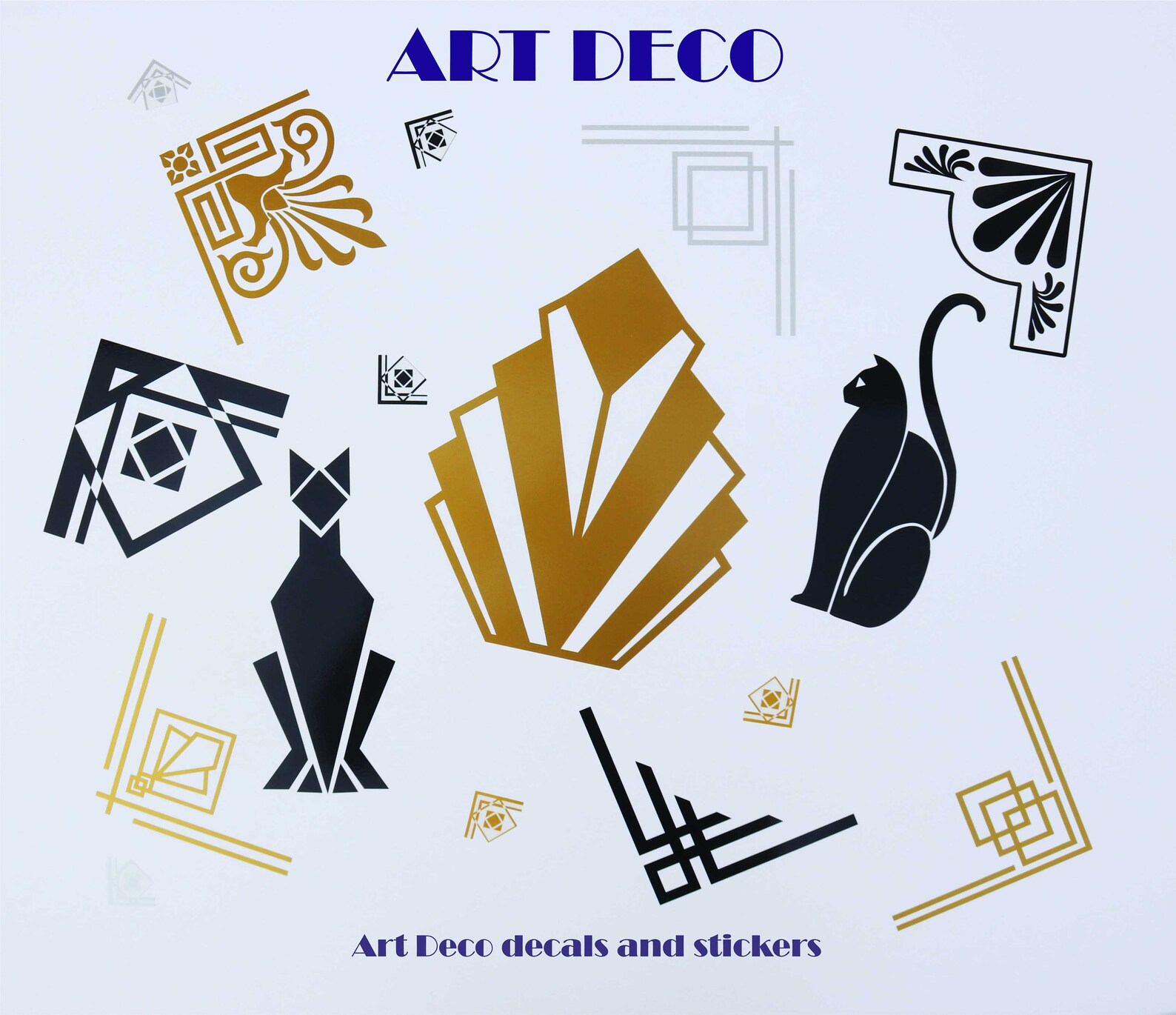 Pair 2 of Art Deco Style Self Adhesive Wall Decals/stickers Etsy UK