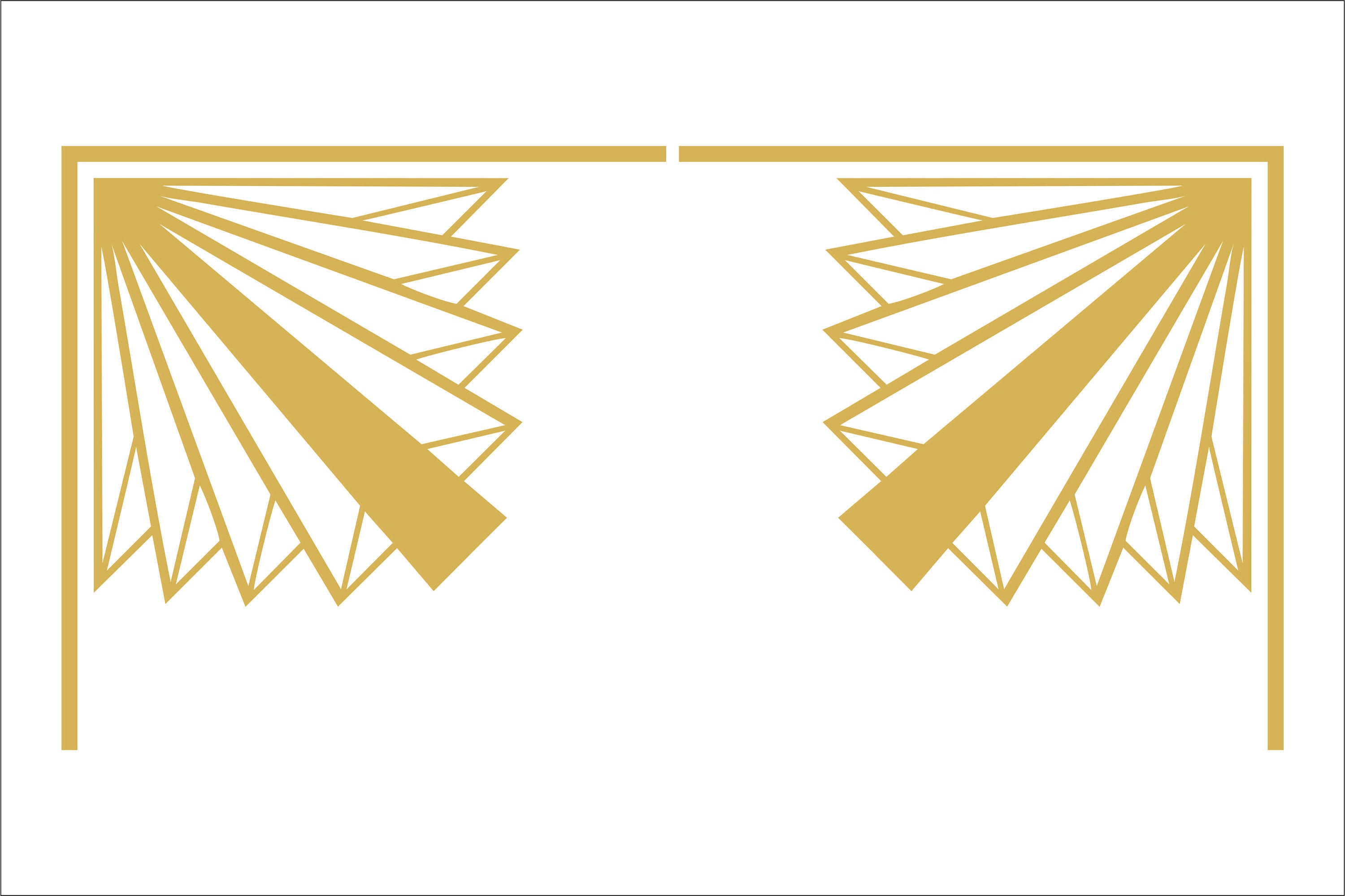 Pair 2 of Art Deco Fan Style Corner Wall Decals Decoration Etsy UK