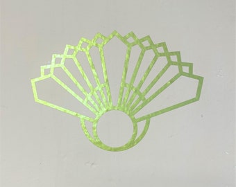 Art Deco Fan Circle - Decoration Wall Sticker - 135mm W X 95mm H (0025-25A)