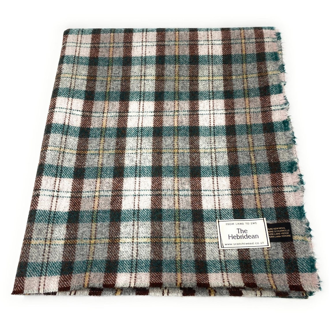Pure Wool Tweed Blanket/Bedspread/Throw Grey Multi Checked | Etsy