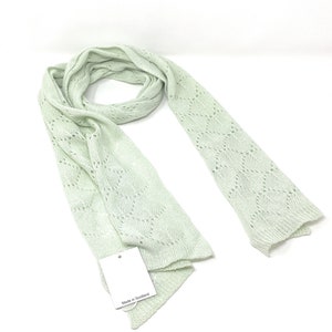 70/30 Wool Cashmere Knitted Scarf - Lime Green