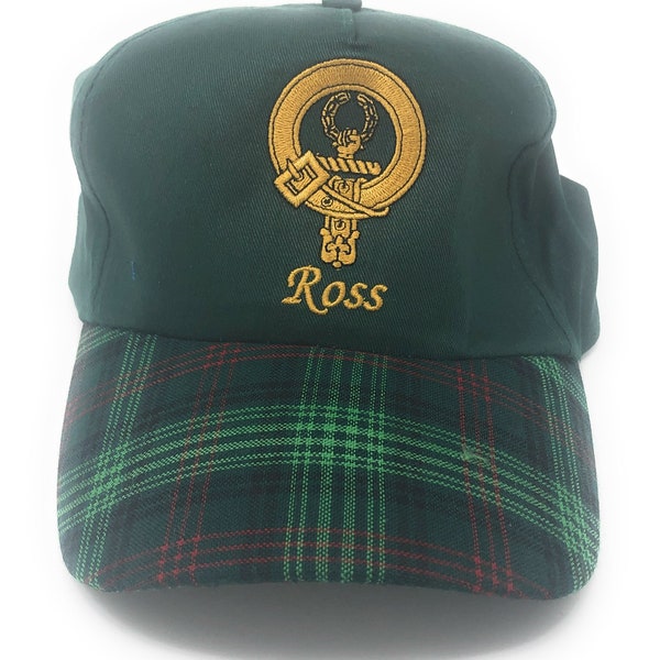 Scottish Clan Crest Tartan Baseball/Golf Cap - Ross