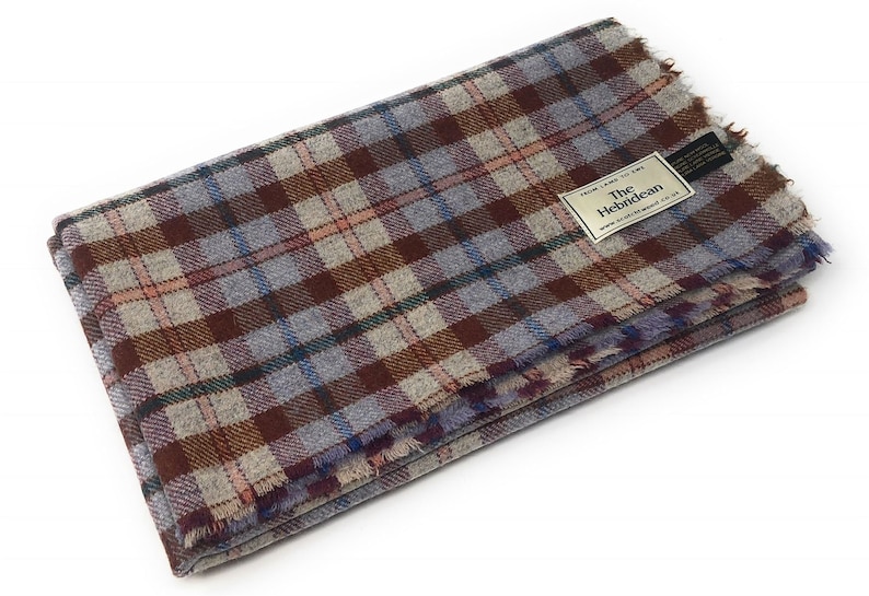 Pure Wool Tweed Blanket/Bedspread/Throw Blue Checked Plaid | Etsy