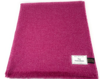 Pure Wool Tweed Throw Bright Pink Plain Ref 2312/52